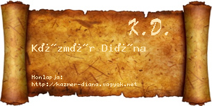 Kázmér Diána névjegykártya