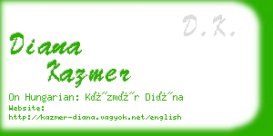 diana kazmer business card